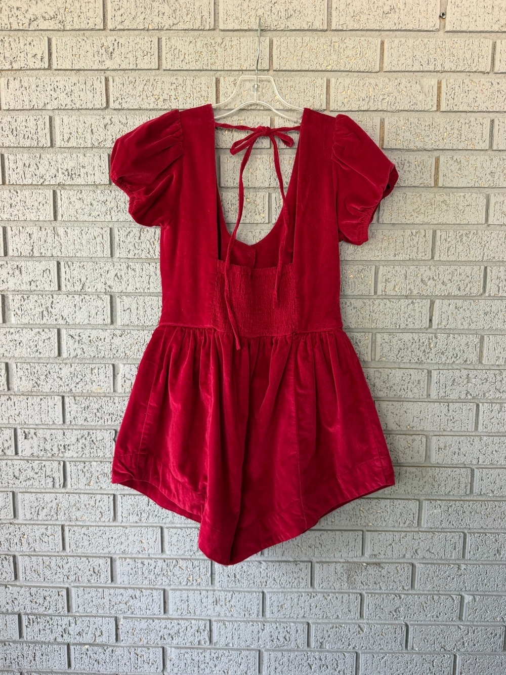 NWT Free People Silver Bells Romper Cherry Red Size Medium - Picture 4 of 5
